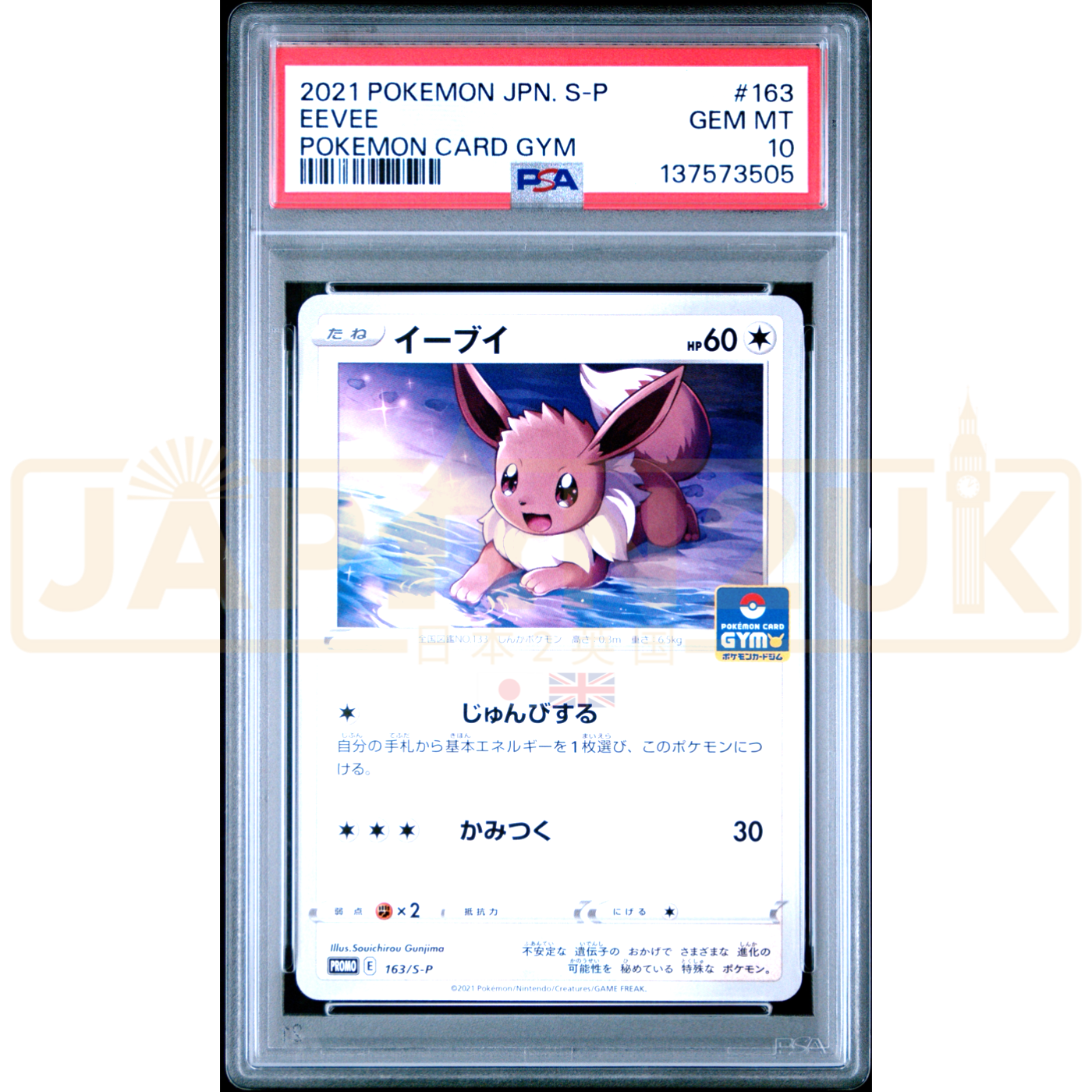 Pokemon Eevee Gym Promo Card Pack 5 Promo 163/S-P Japanese Graded Card PSA 10 #137573505