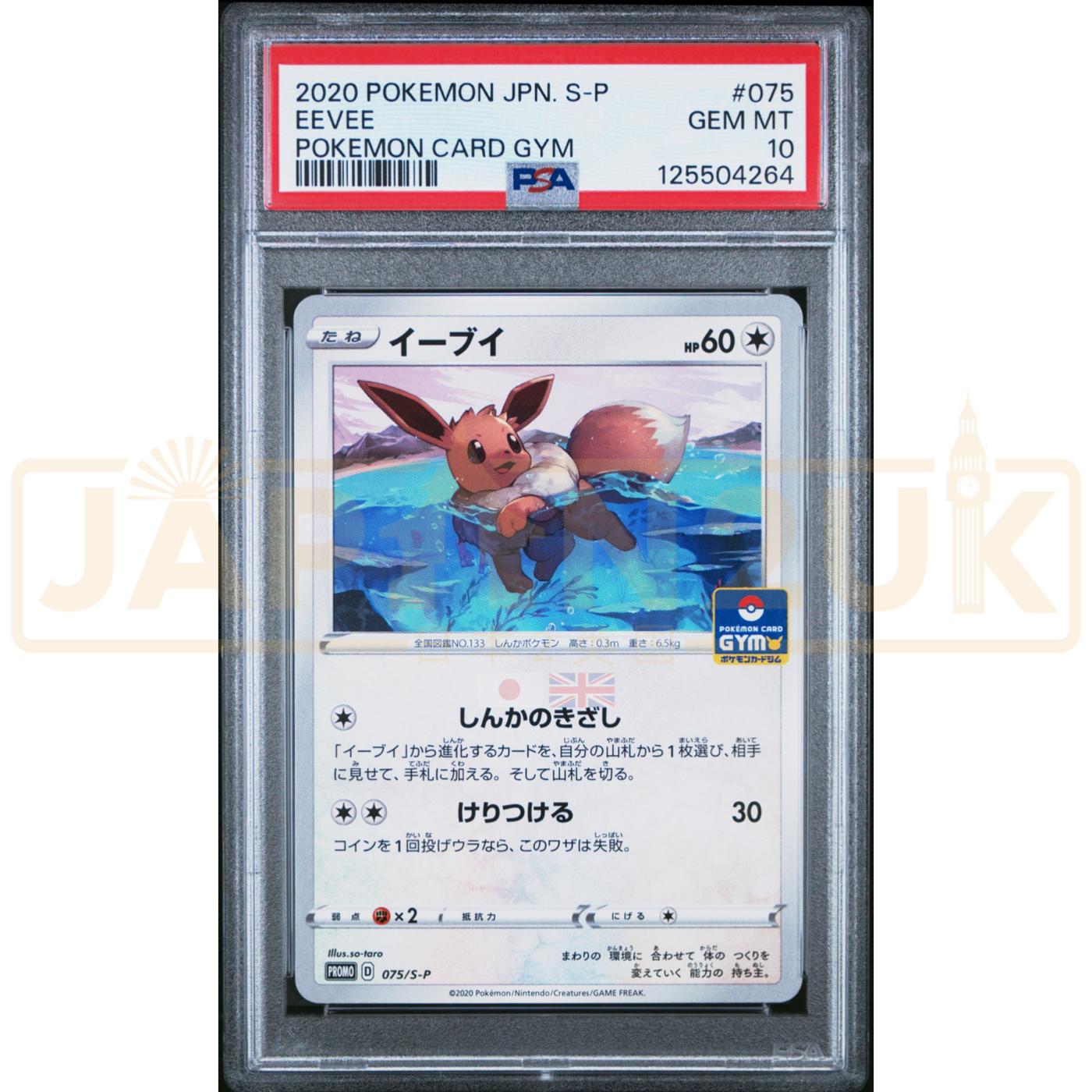 Pokemon Eevee Non Holo Gym Promo Card Pack 3 Promo 075/S-P Japanese Graded Card PSA 10 #125504264