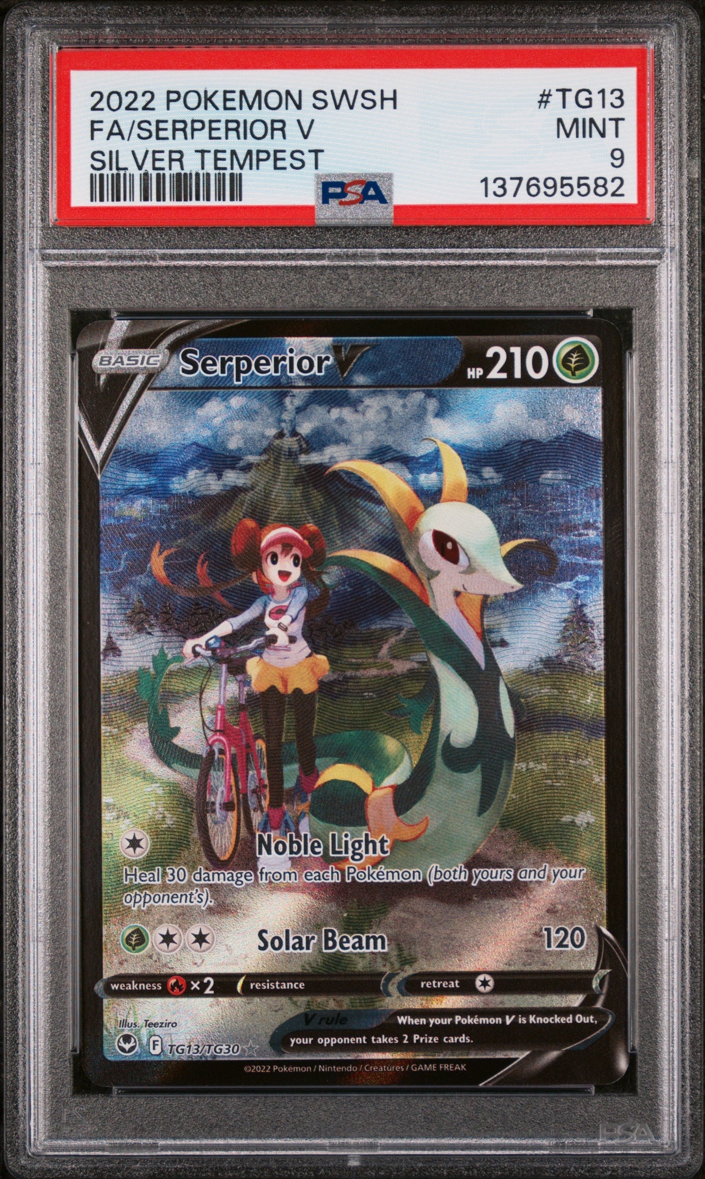 PSA 9 2022 POKEMON SWORD & SHIELD SILVER TEMPEST #TG13 FA/SERPERIOR V SILVER TEMPEST