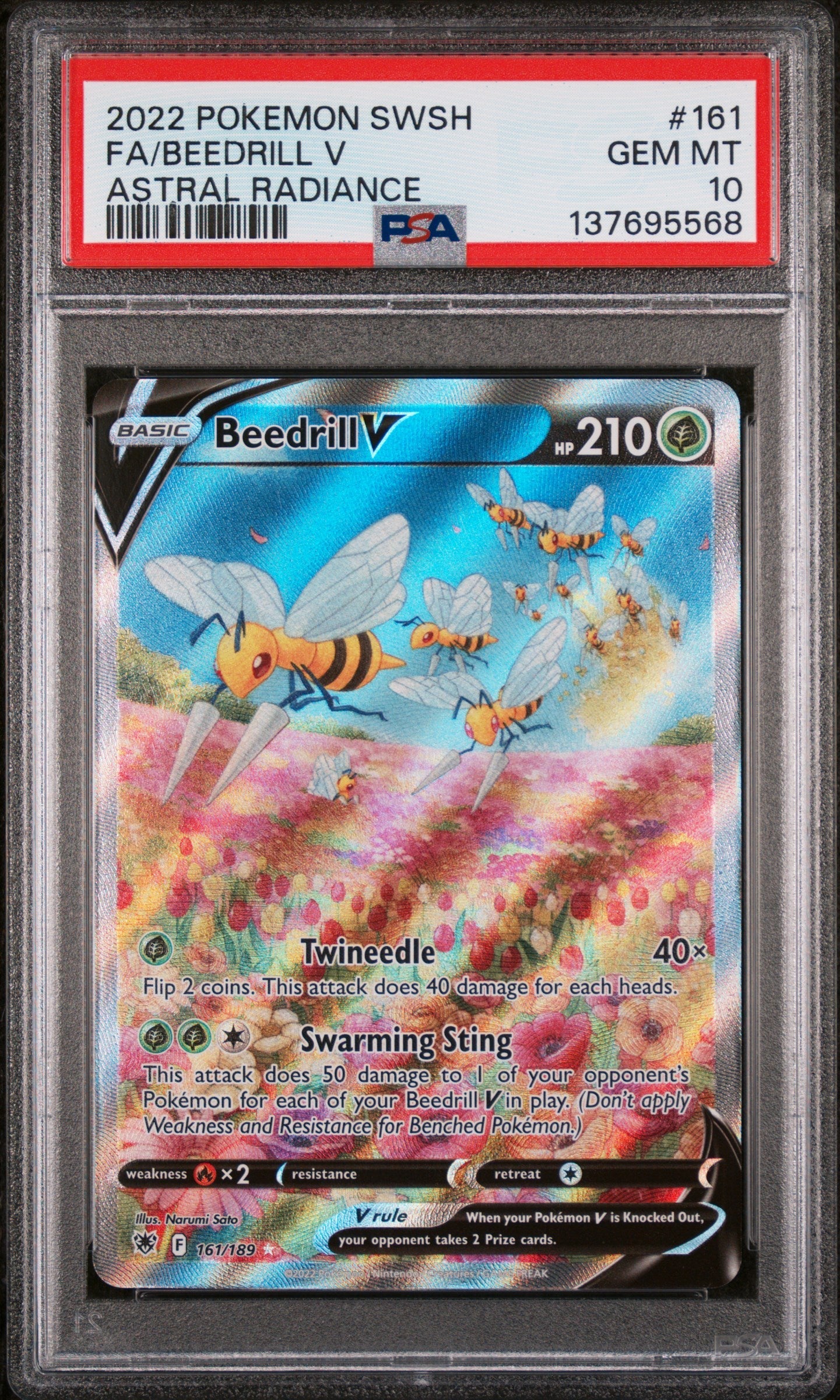PSA 10 2022 POKEMON SWORD & SHIELD ASTRAL RADIANCE #161 FA/BEEDRILL V ASTRAL RADIANCE