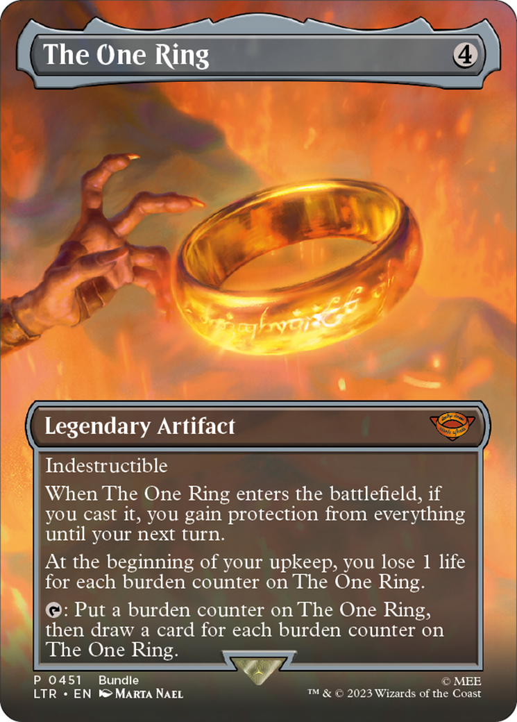 The One Ring (Borderless) (LTR Bundle) (UMP-451) - The Lord of the Rings: Tales of Middle-earth - Magic The Gathering