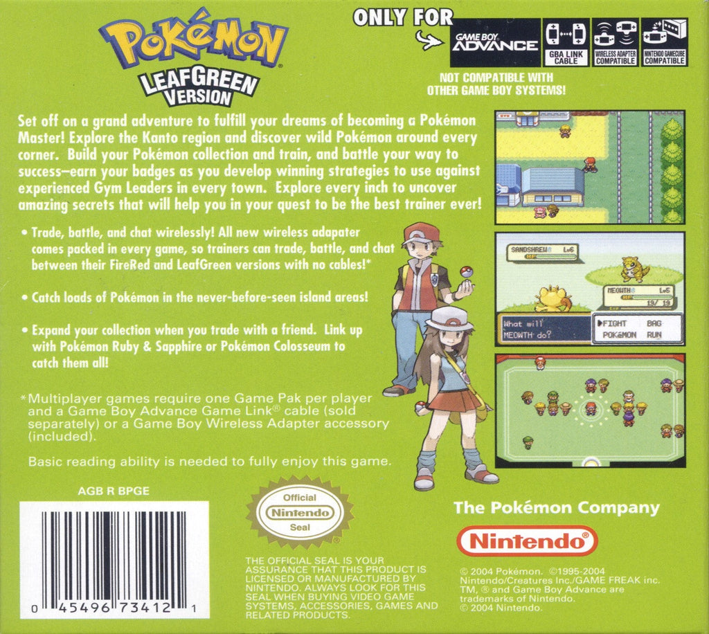 Pokemon LeafGreen Version - Game Boy Advance