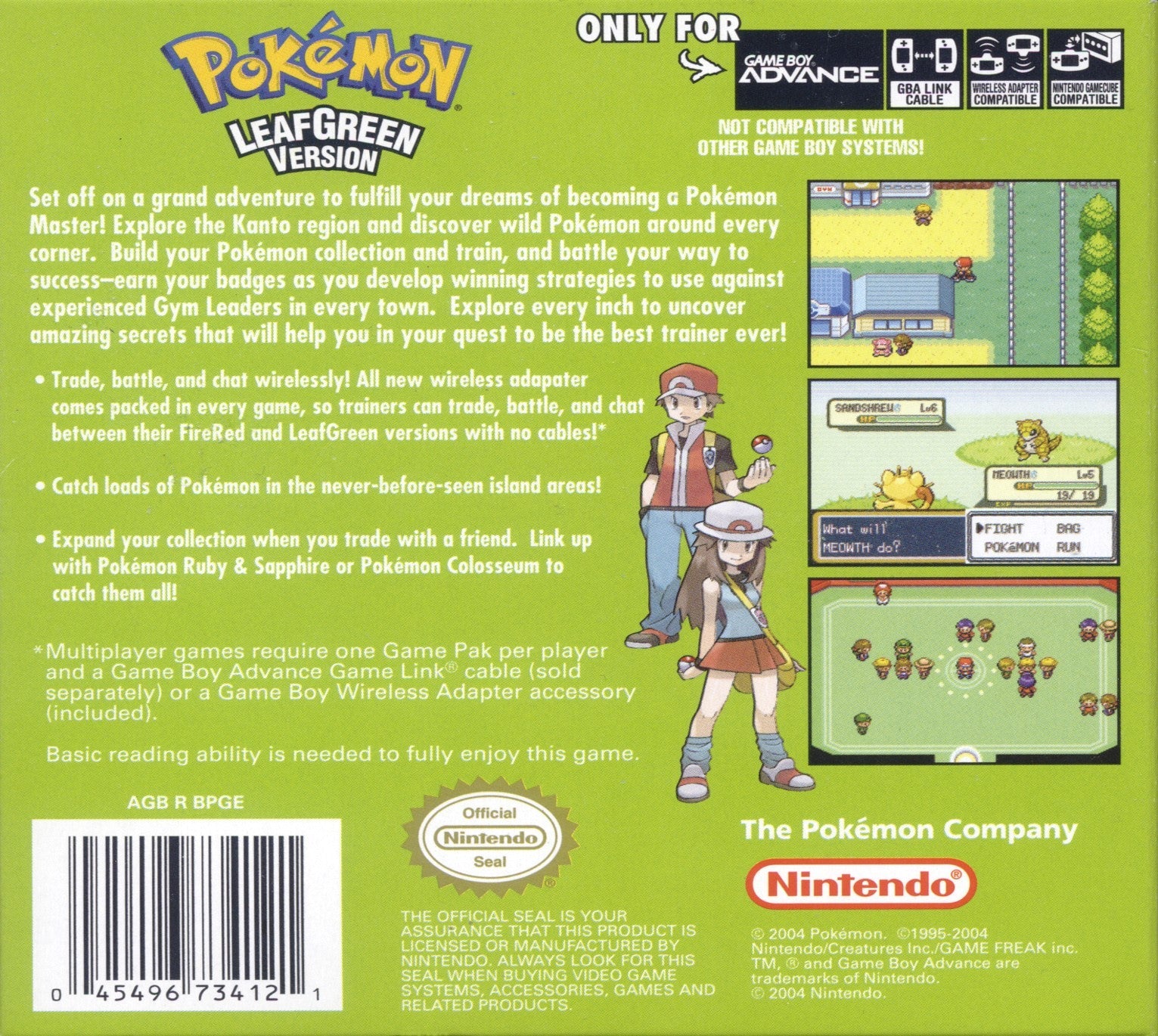 Pokemon LeafGreen Version - Game Boy Advance