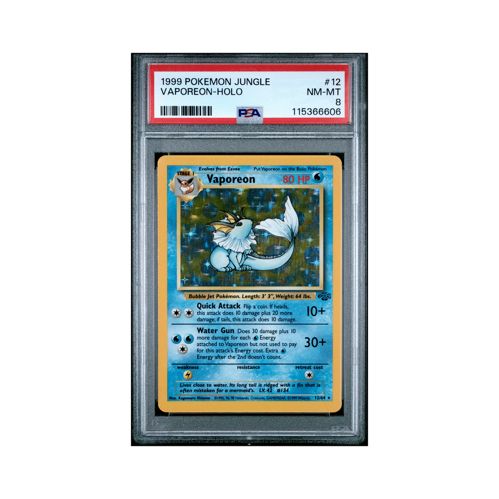 1999 Pokemon Jungle Vaporeon #12 PSA 8