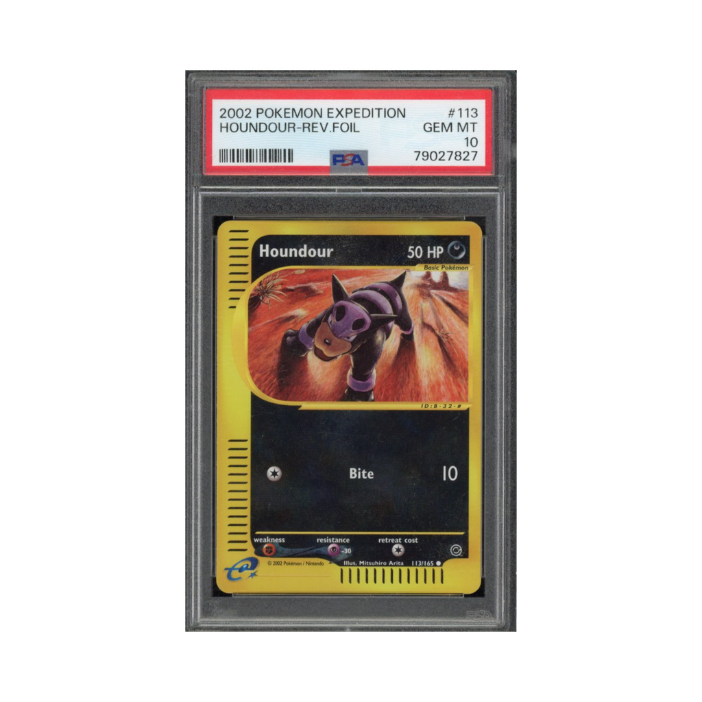 2002 Pokemon Expedition Reverse Holo Houndour #113 PSA 10