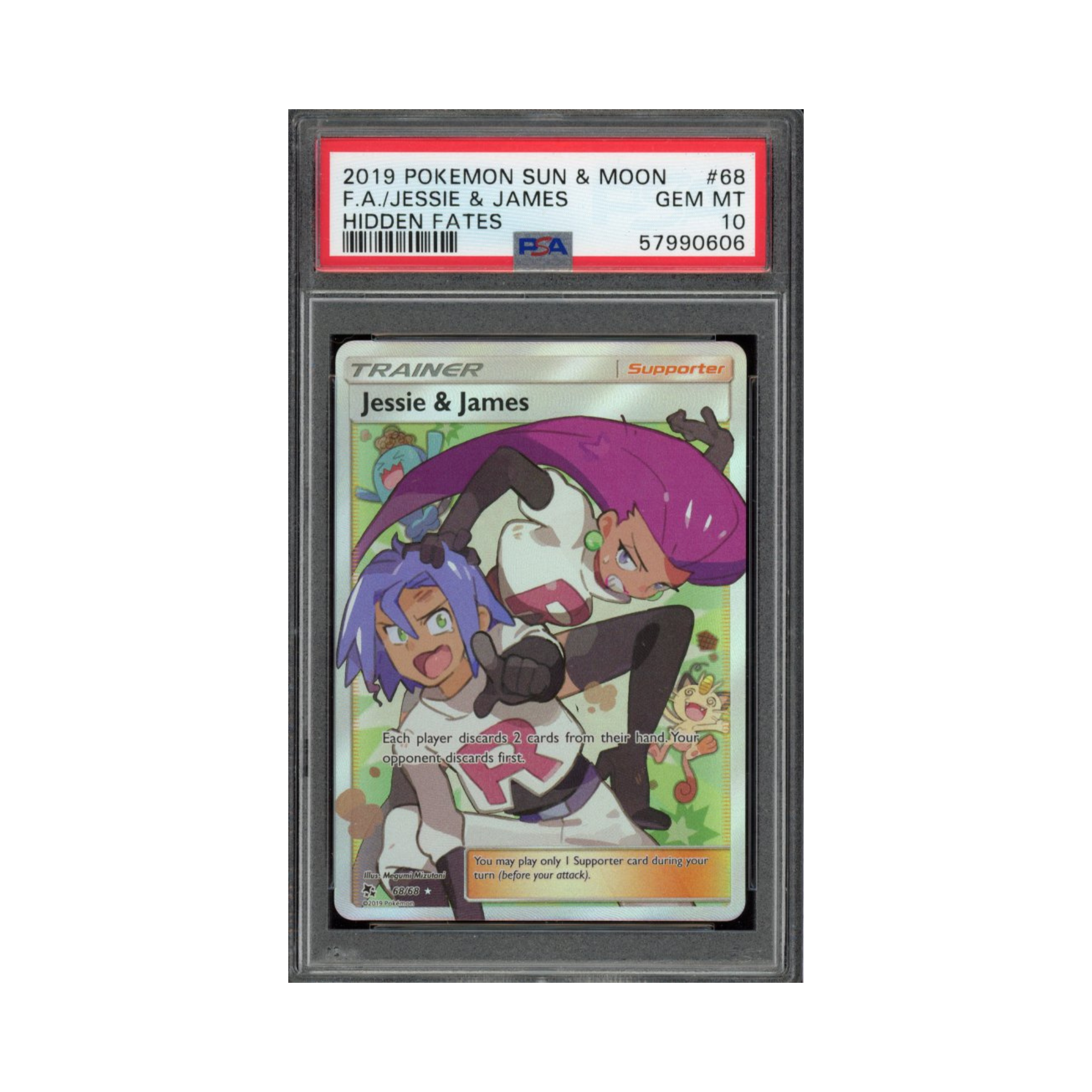 2019 Pokemon Sun & Moon Hidden Fates FA Jesse & James #68 PSA 10