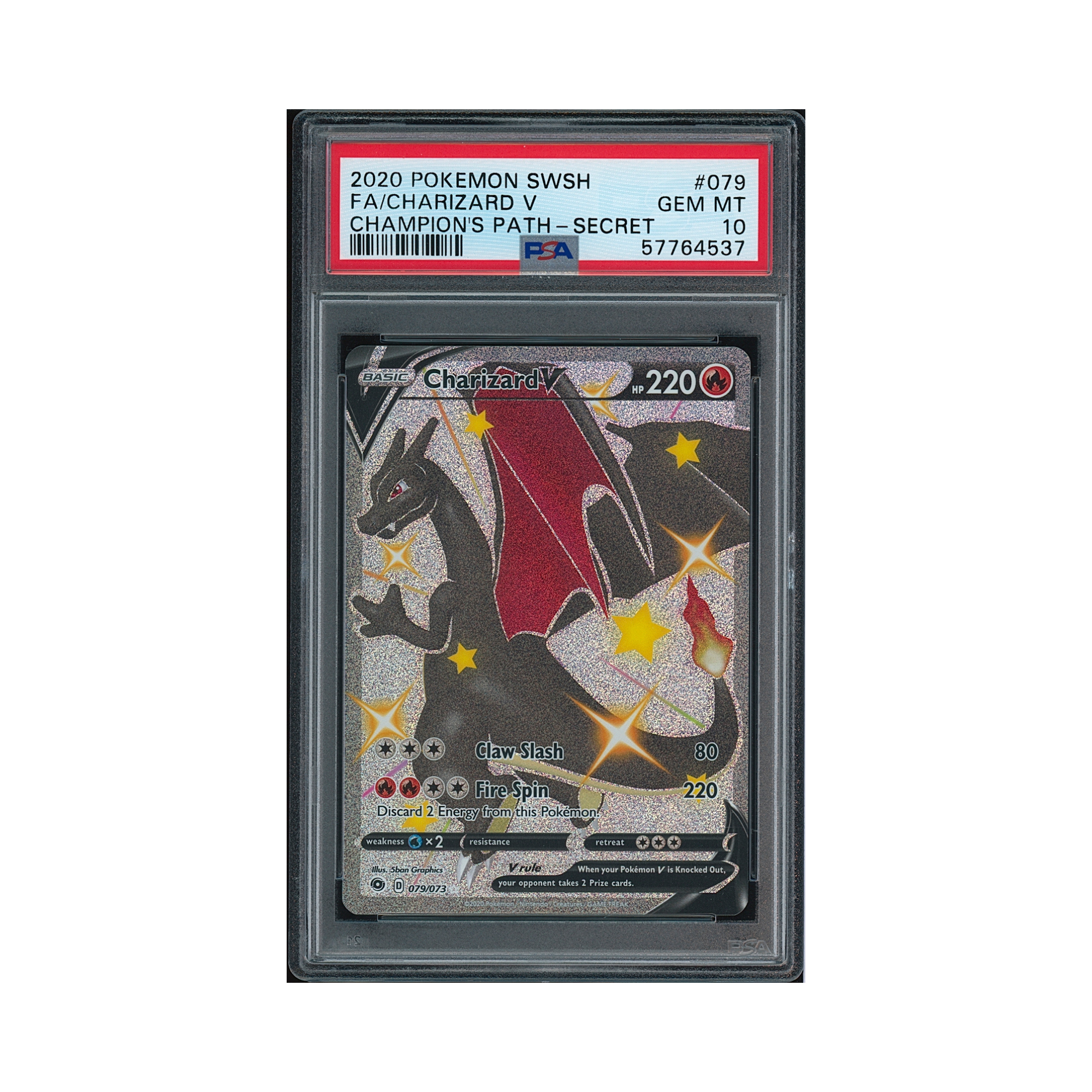 2020 Pokemon Sword & Shield Champion's Path Charizard V #079 PSA 10