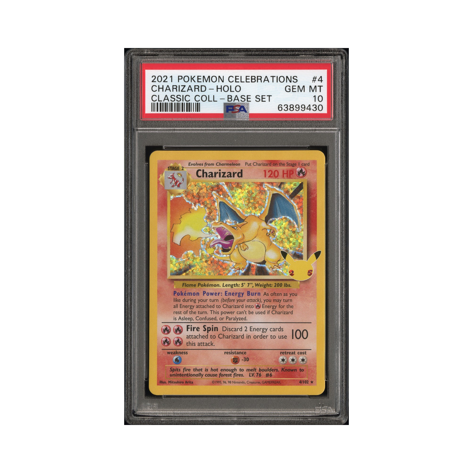 2021 Pokemon Celebrations: Classic Collection Charizard #4 PSA 10