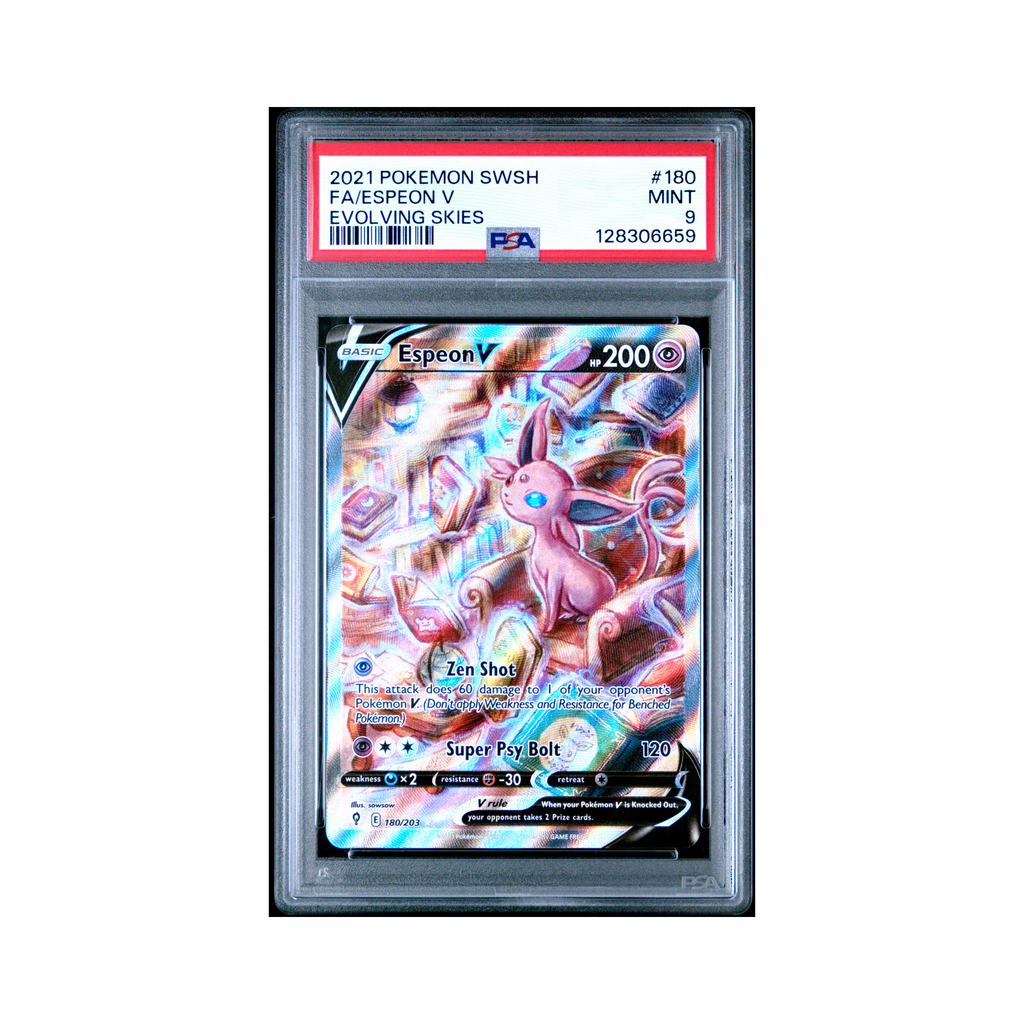 2021 Pokemon Sword & Shield Evolving Skies Espeon V #180 PSA 9