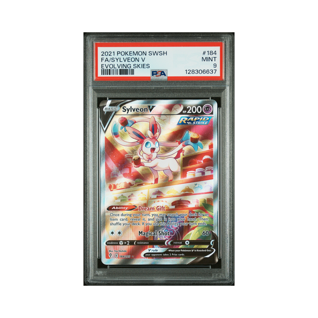 2021 Pokemon Sword & Shield Evolving Skies Sylveon V #184 PSA 9