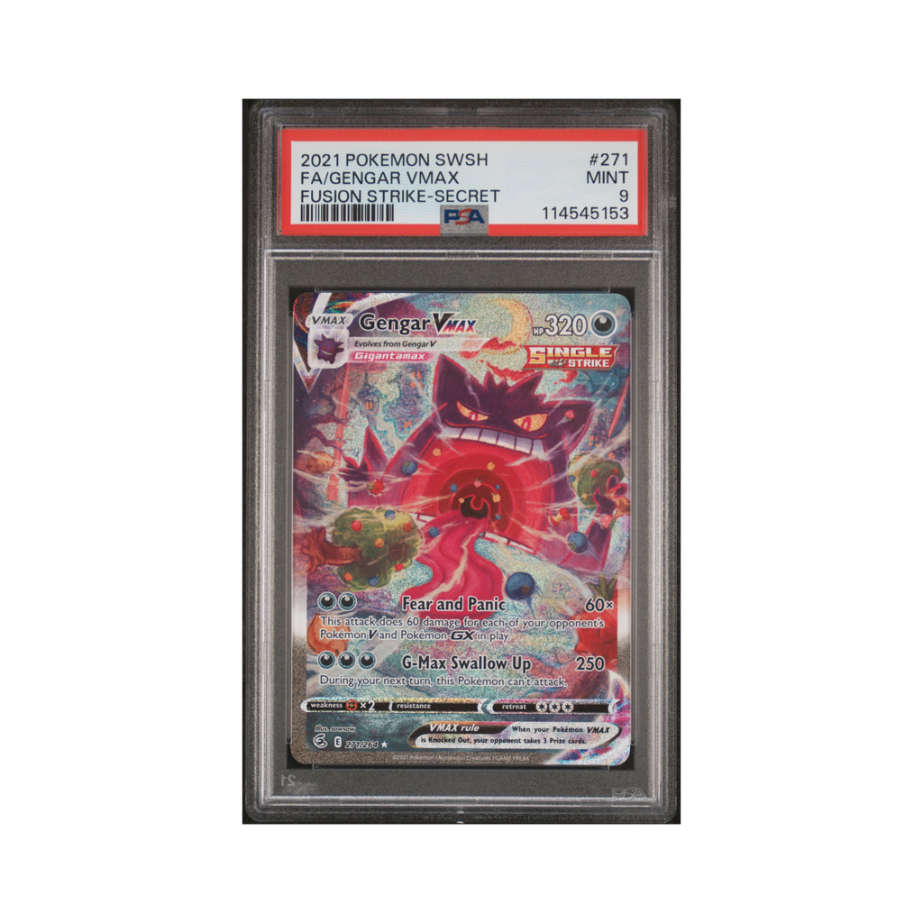 2021 Pokemon Sword & Shield Fusion Strike Gengar VMAX #271 PSA 9