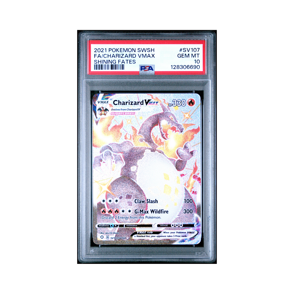 2021 Pokemon Sword & Shield Shining Fates Charizard VMAX #SV107 PSA 10