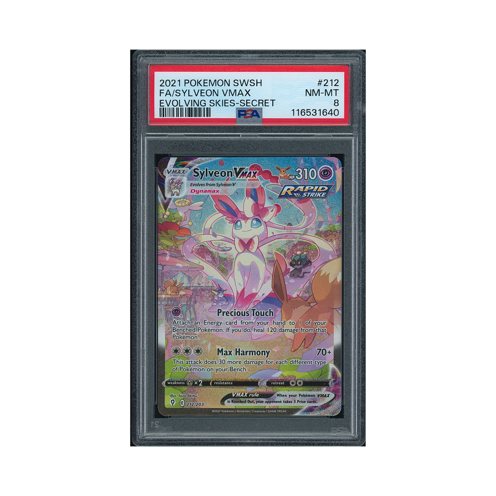 2021 Pokemon Sword & Shield Evolving Skies Sylveon VMAX #212 PSA 8