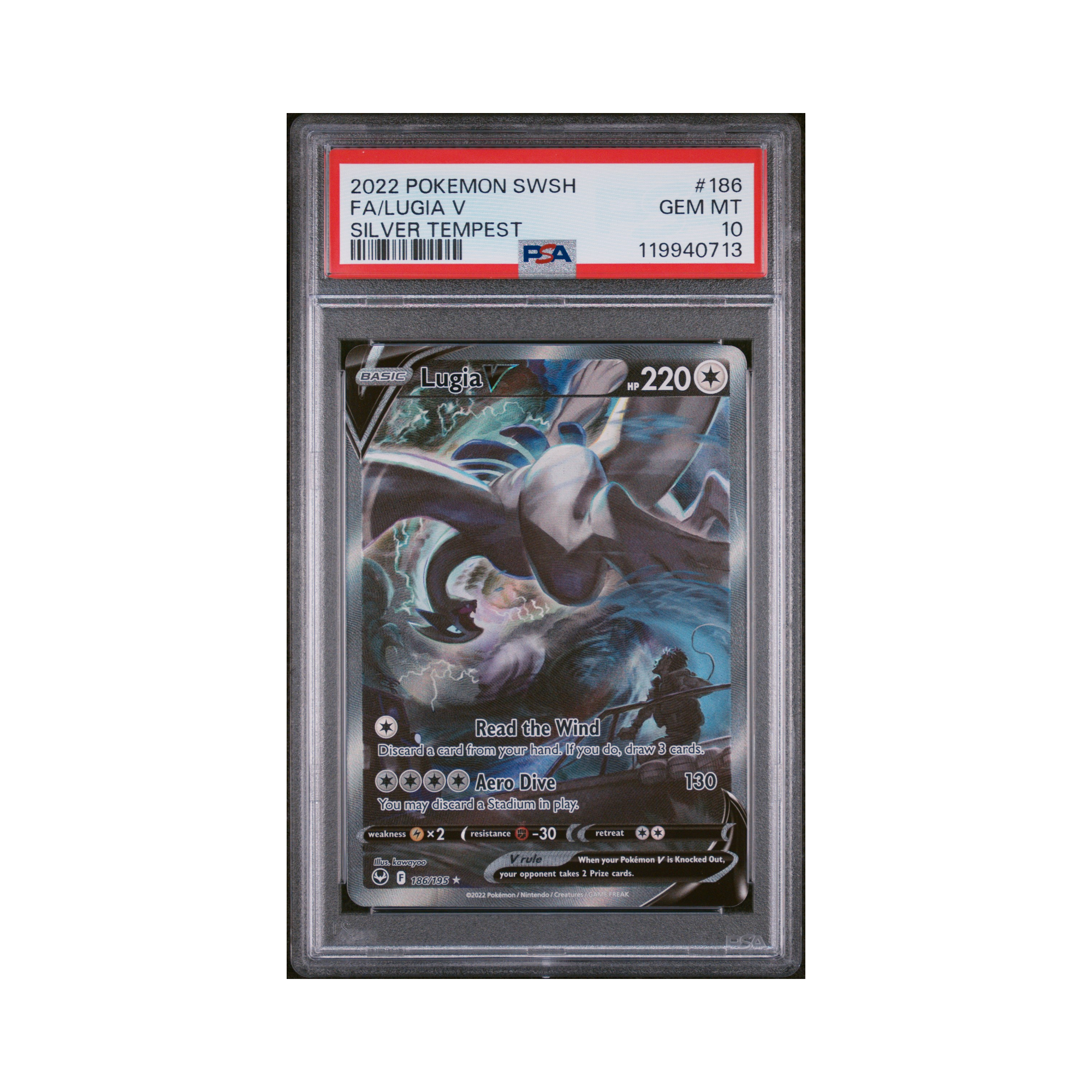2022 Pokemon Sword & Shield Silver Tempest Lugia V #186 PSA 10