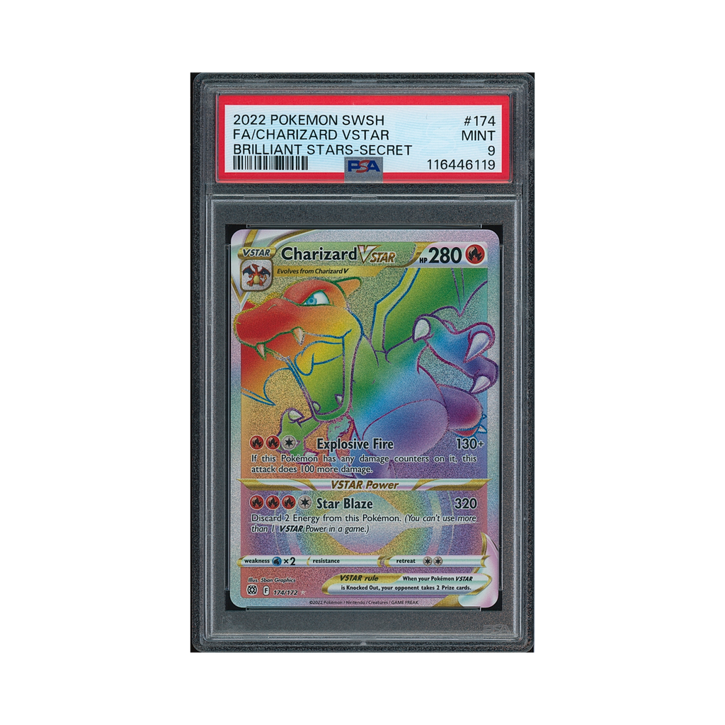 2022 Pokemon Sword & Shield Brilliant Stars Secret Charizard VSTAR #174 PSA 10