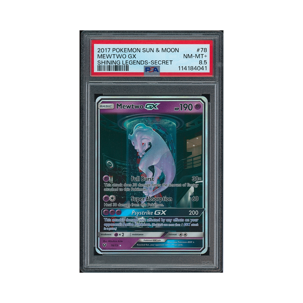 2017 Pokemon Sun & Moon Shining Legends Mewtwo GX #78 PSA 8.5