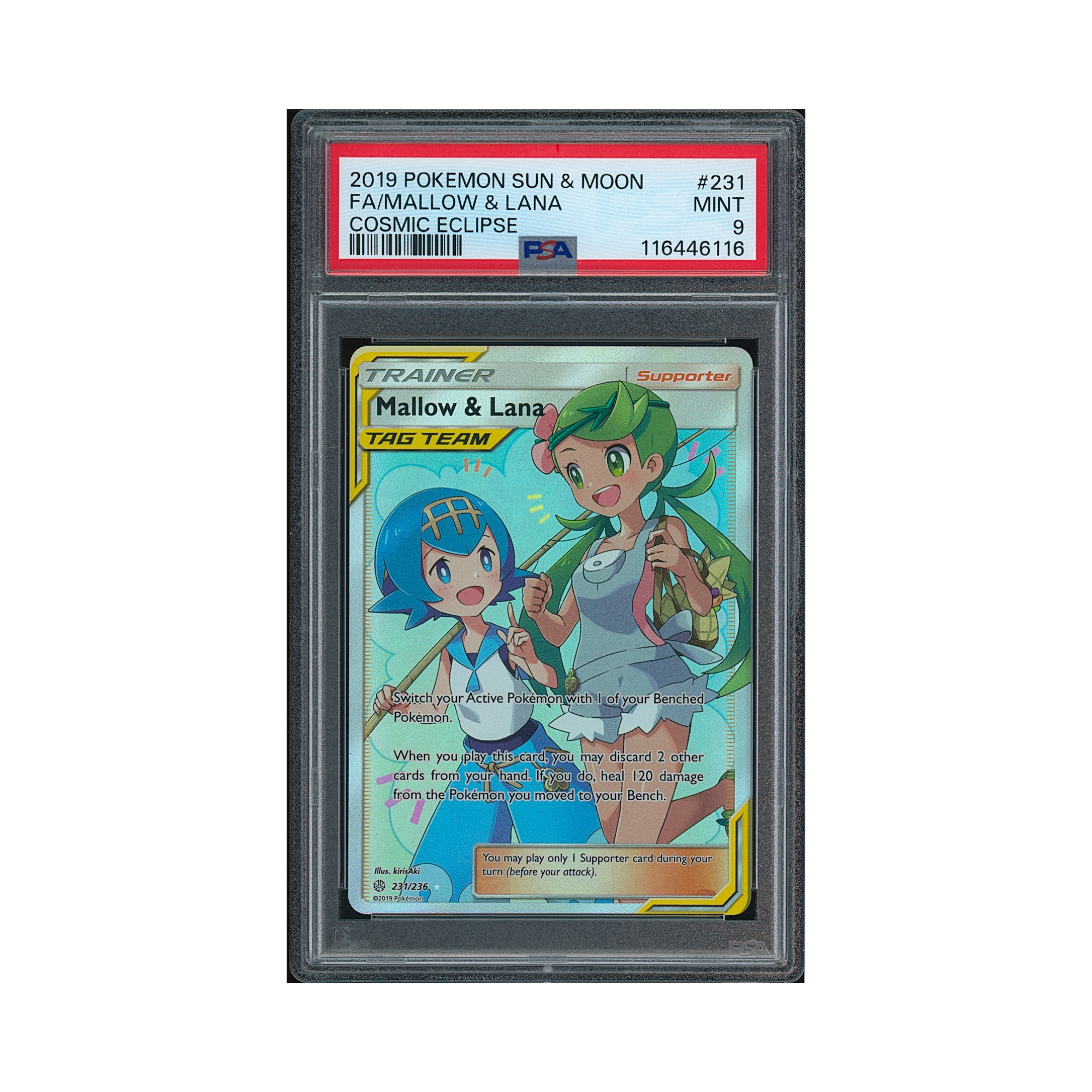 2019 Pokemon Sun & Moon Cosmic Eclipse Mallow & Lana #231 PSA 9
