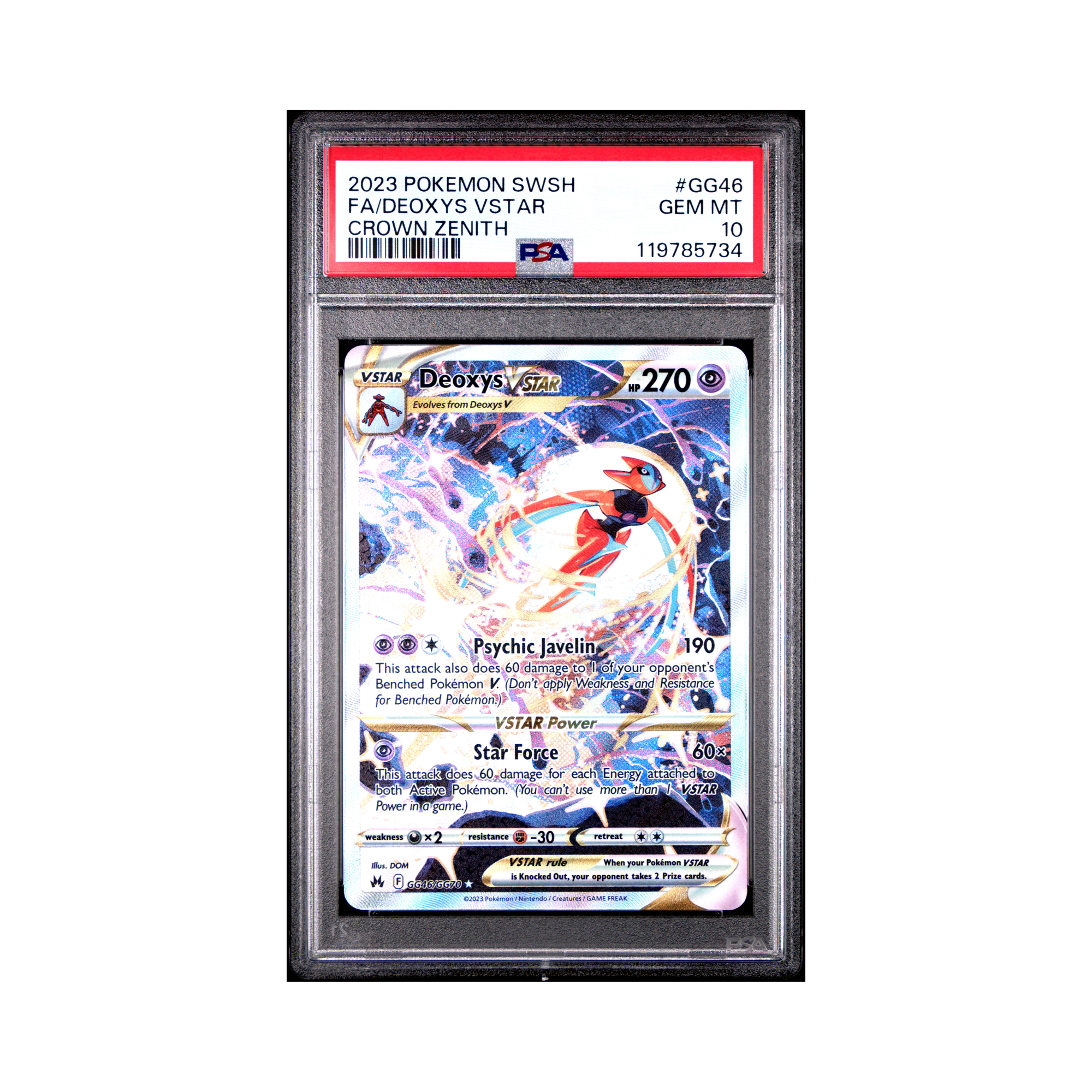 2023 Pokemon Crown Zenith Galarian Gallery Deoxys VSTAR #GG46 PSA 10