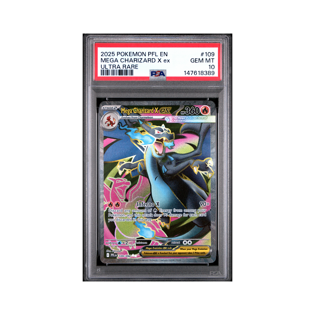 2025 Pokemon Phantasmal Flames Mega Charizard X ex #109 PSA 10