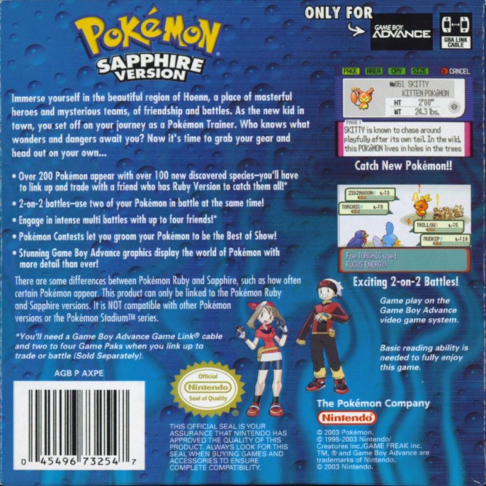 Pokemon Sapphire Version - Game Boy Advance