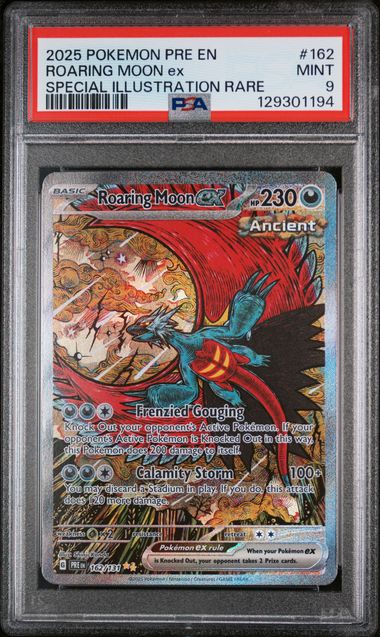 PSA 9 - 2025 POKEMON PRE EN-PRISMATIC EVOLUTIONS #162 ROARING MOON ex SPECIAL ILLUSTRATION RARE