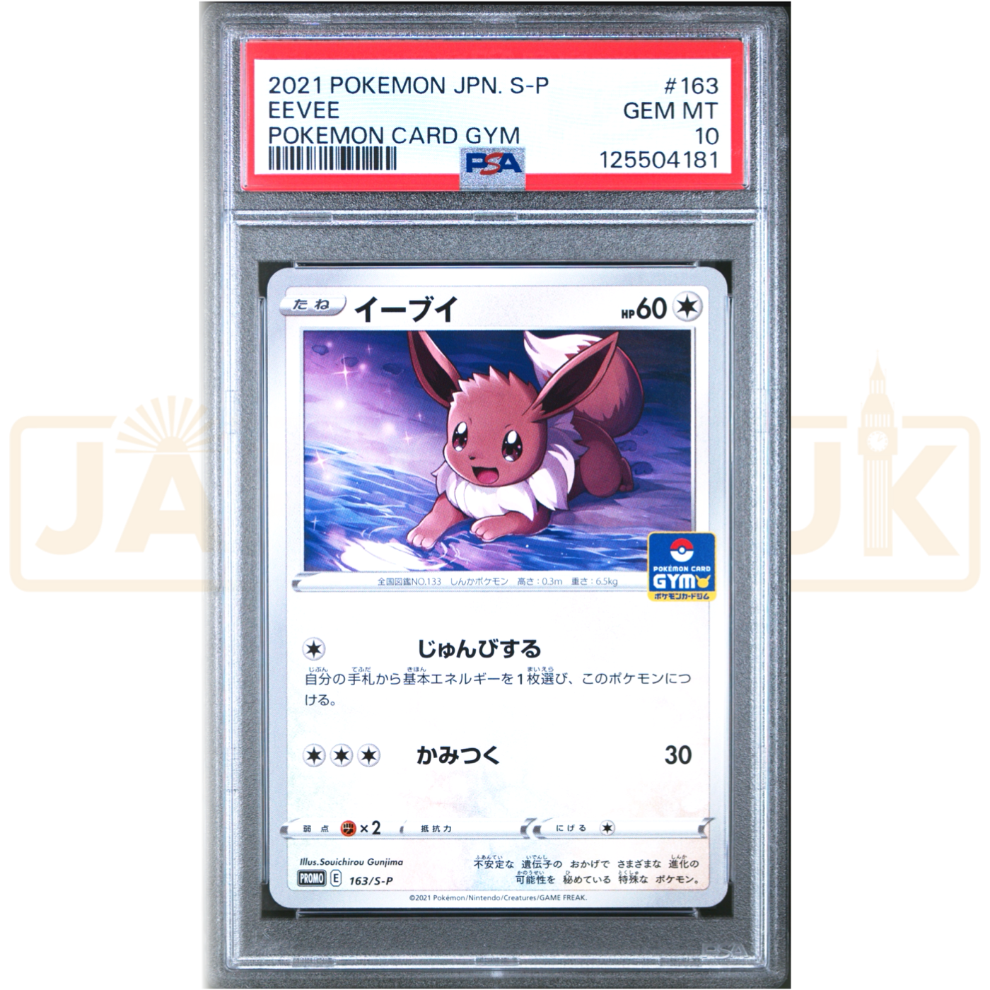 Pokemon Eevee Non Holo Gym Promo Card Pack 5 Promo 163/S-P Japanese Graded Card PSA 10 #125504181