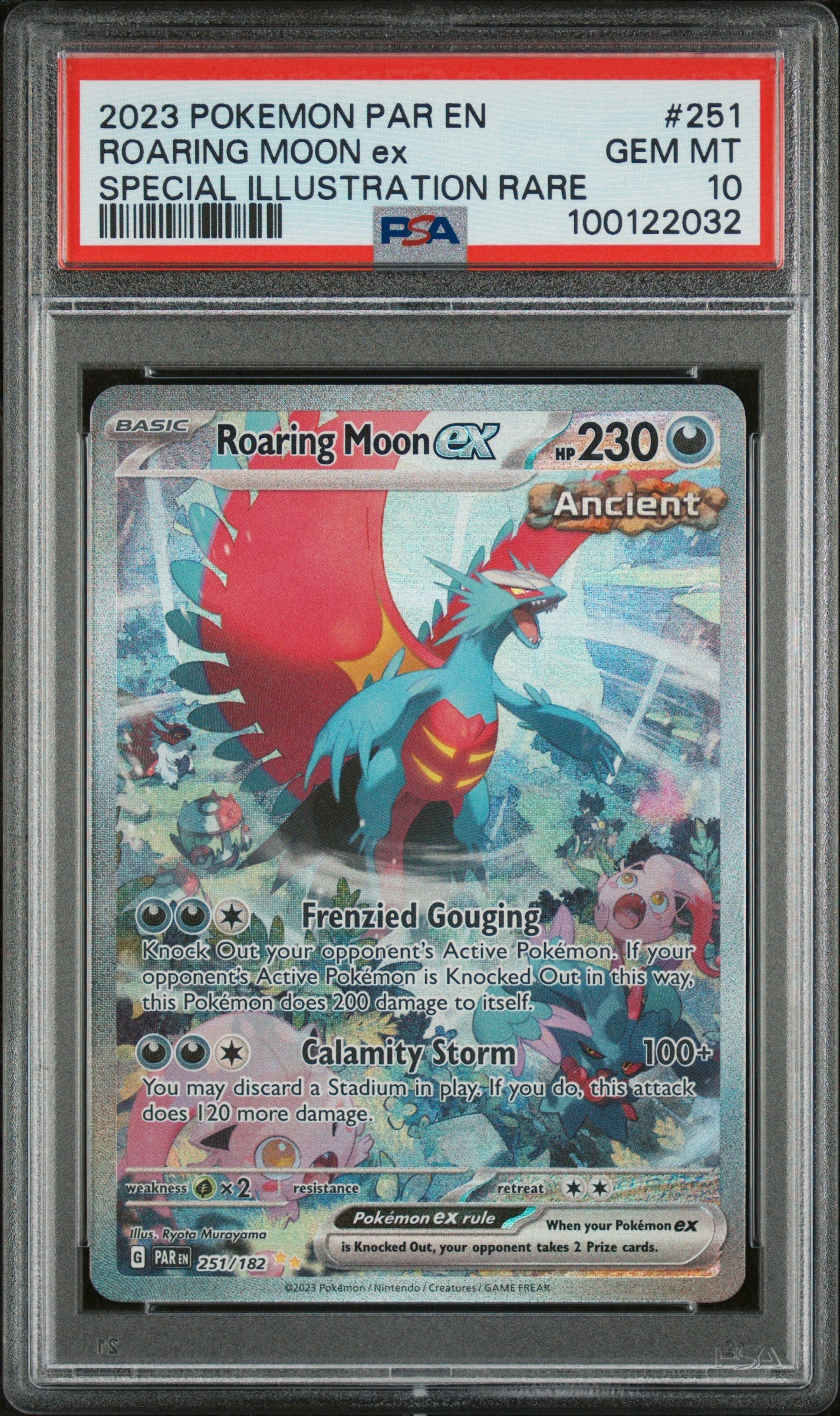 PSA 10 2023 POKEMON PAR EN-PARADOX RIFT #251 ROARING MOON ex SPECIAL ILLUSTRATION RARE