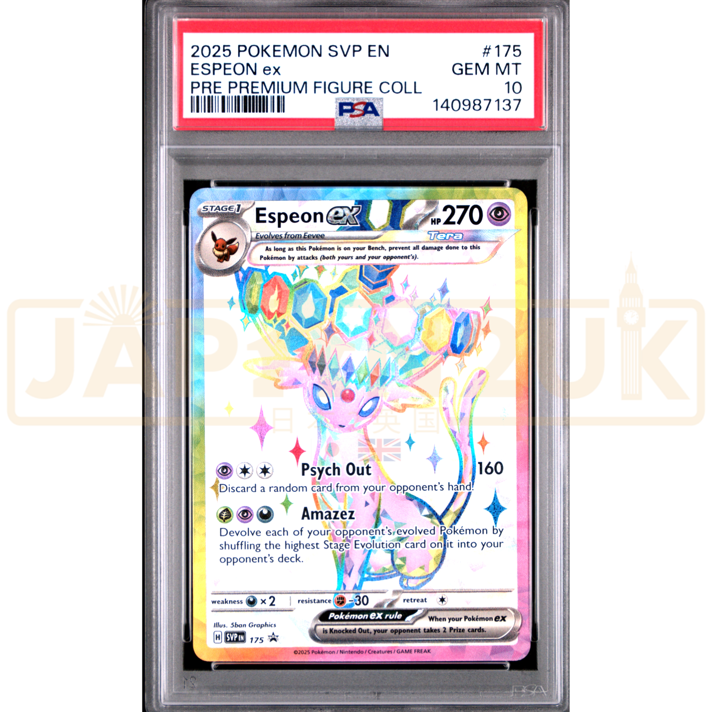 Pokemon Espeon ex Holo Promo SVP EN 175 English Graded Card PSA 10 #140987137