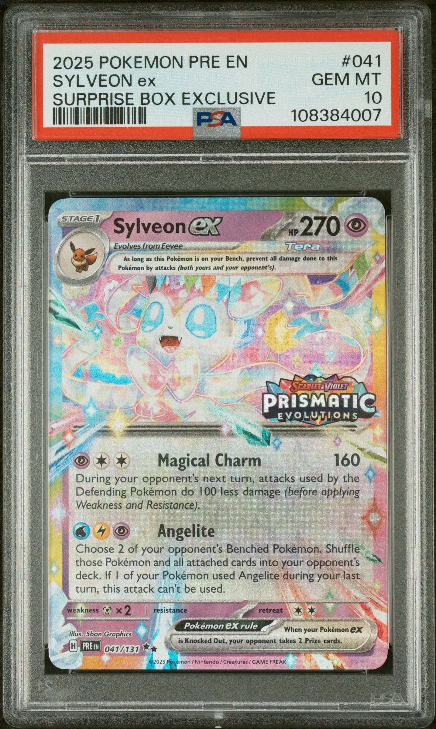 PSA 10 - 2025 POKEMON PRE EN-PRISMATIC EVOLUTIONS #041 SYLVEON EX SURPRISE BOX EXCLUSIVE