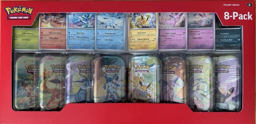 Pokemon - Prismatic Evolutions 8 Pack Mini Tins - Costco Exclusive