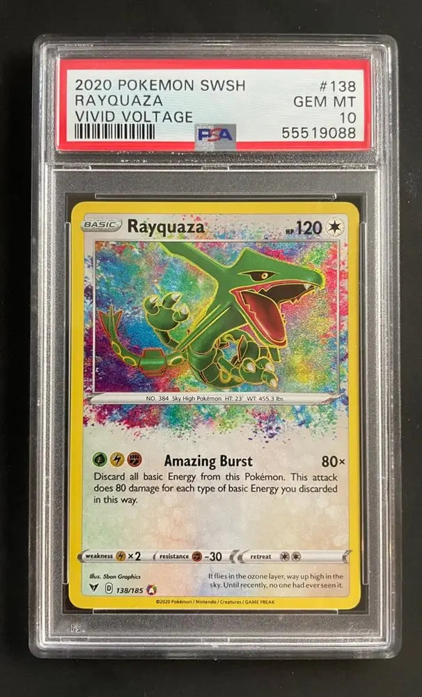 PSA 10 - 2020 POKEMON SWORD & SHIELD VIVID VOLTAGE #138 RAYQUAZA VIVID VOLTAGE