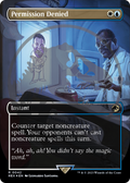 FOIL Permission Denied (Borderless) (Emblem) (REX-042) - Jurassic World Collection - Magic The Gathering