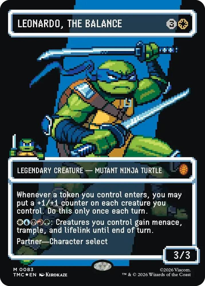 Leonardo, the Balance (0083) (Borderless) (Surge Foil) - Commander: Teenage Mutant Ninja Turtles (TMC)