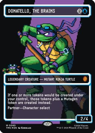 FOIL Donatello, the Brains (0085) (Borderless) (Surge Foil) (TMC-085) - Commander: Teenage Mutant Ninja Turtles - Magic The Gathering