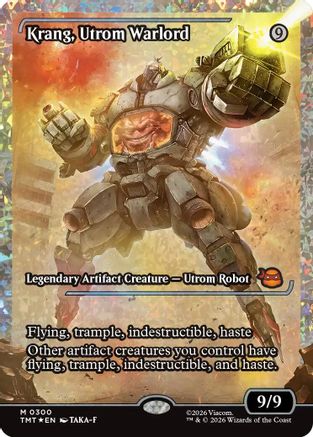 FOIL Krang, Utrom Warlord (Showcase) (Fracture Foil) (TMT-300) - Teenage Mutant Ninja Turtles - Magic The Gathering