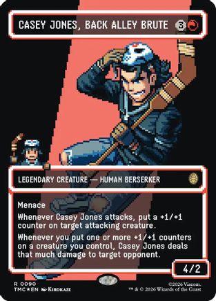 FOIL Casey Jones, Back Alley Brute (Borderless) (Surge Foil) (TMC-090) - Commander: Teenage Mutant Ninja Turtles - Magic The Gathering