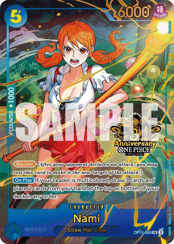 Nami (Japanese Version 3rd Anniversary Set) (OP11-054) (Foil) [One Piece Promotion Cards]
