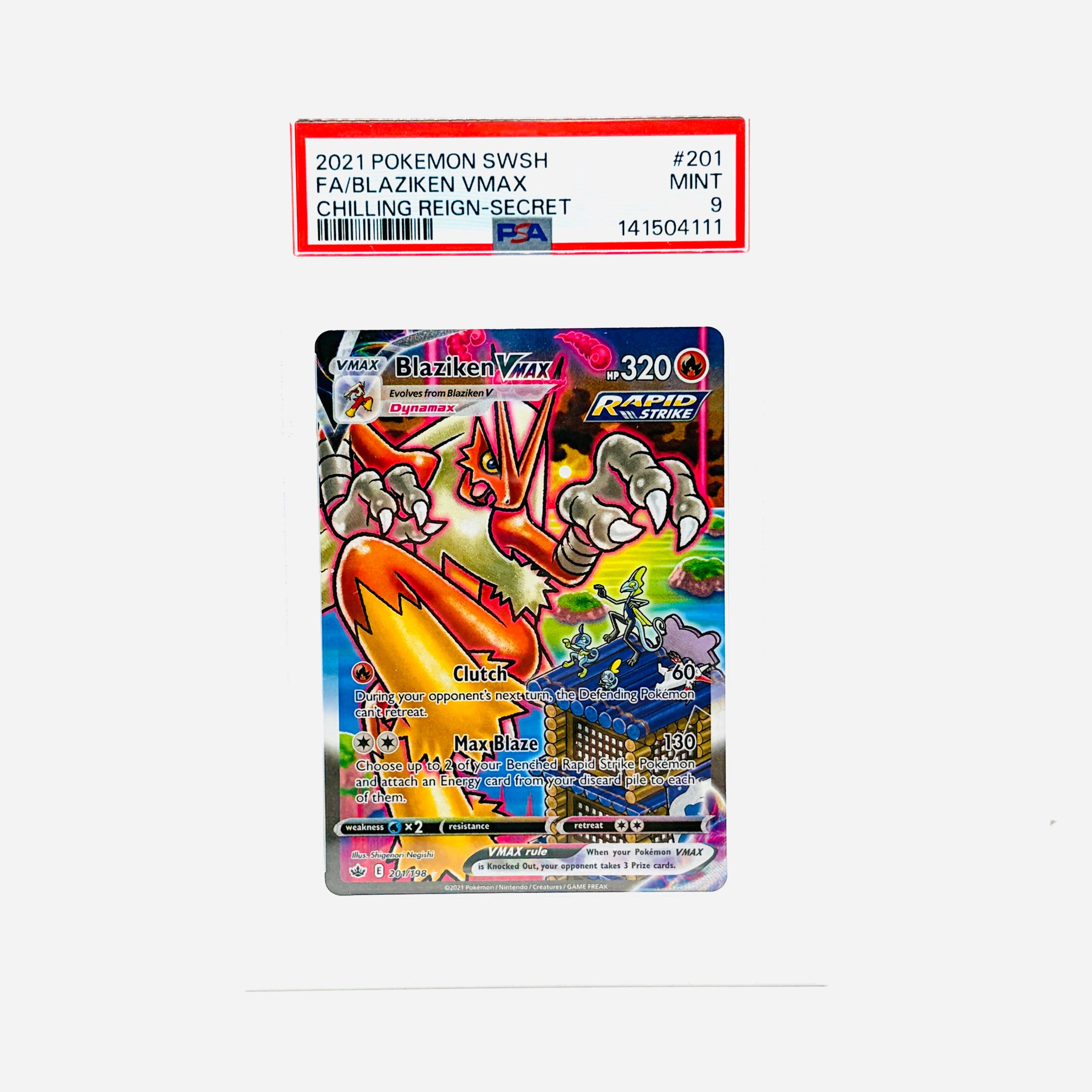 PSA 9 Blaziken VMAX Alternate Art - 2021 Pokemon Chilling Reign