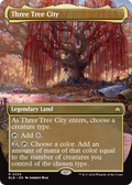 FOIL Three Tree City (Borderless) (0339) (BLB-339) - Bloomburrow - Magic The Gathering