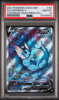 PSA 10 - 2021 POKEMON SWSH BLACK STAR PROMO #181 FA/VAPOREON V VAPOREON VMAX PREM.COLL.