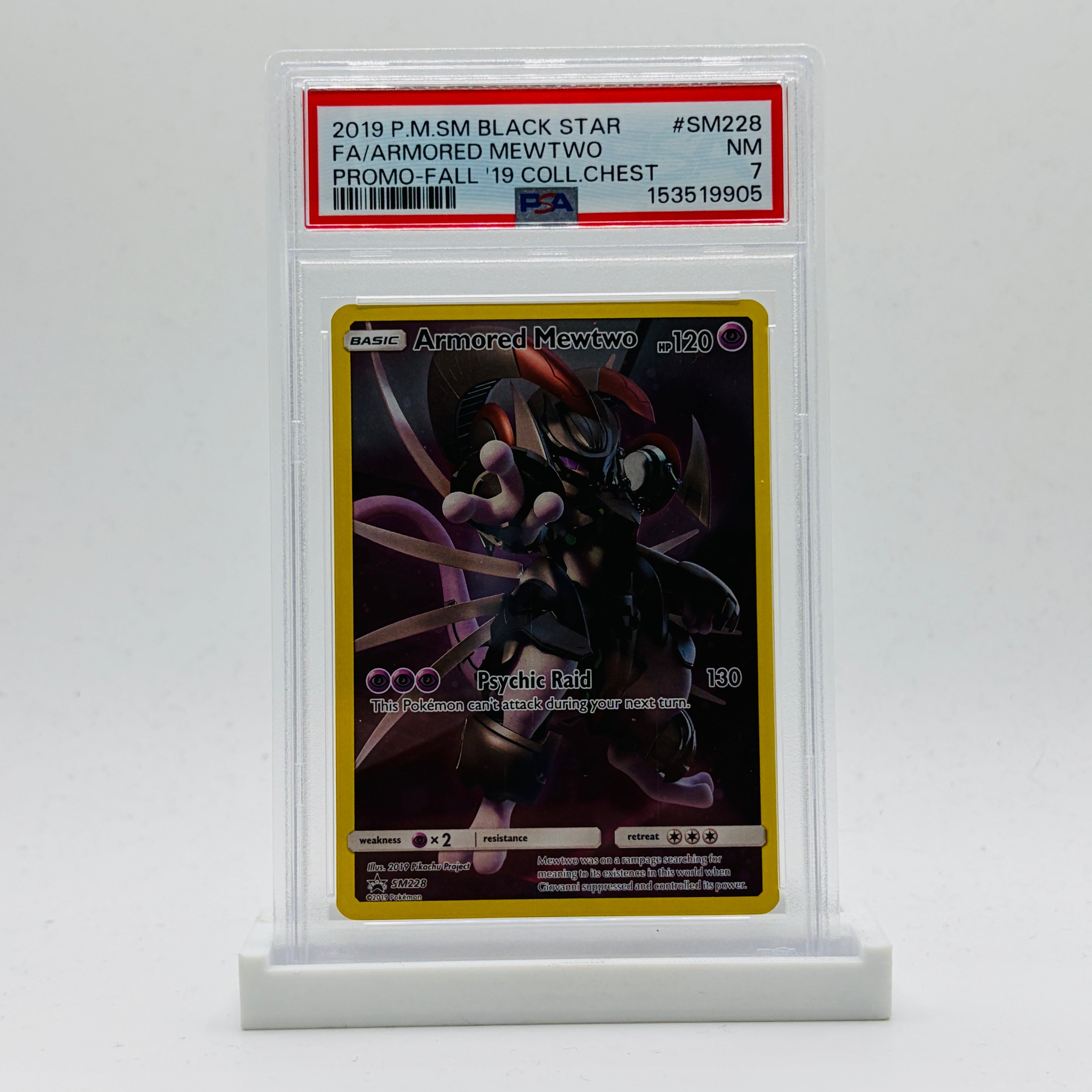 PSA 7 Armored Mewtwo Promo - 2019 Pokemon Sun and Moon Black Star Promo