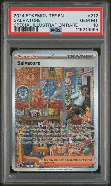 2024 POKEMON TEF EN-TEMPORAL FORCES #212 SALVATORE SPECIAL ILLUSTRATION RARE PSA 10
