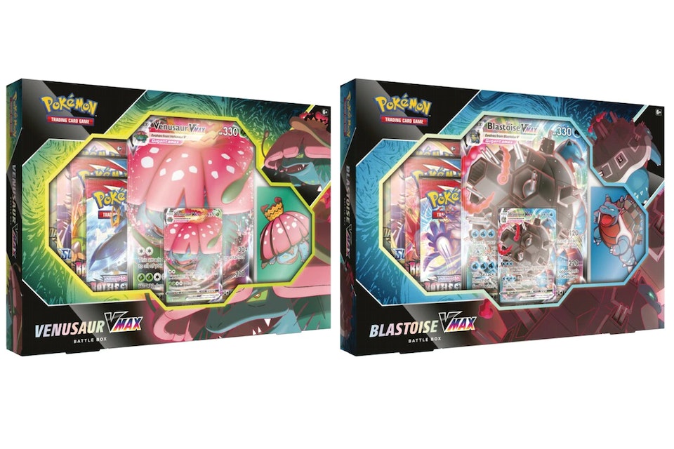 Pokemon Blastoise and Venasaur Vmax Battle Box Set of 2