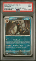2025 POKEMON PRE EN-PRISMATIC EVOLUTIONS MASTER BALL REVERSE HOLO UMBREON PSA 9