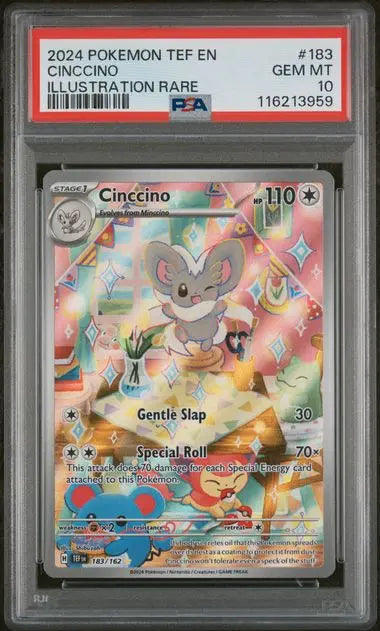 PSA 10 - 2024 POKEMON TEF EN-TEMPORAL FORCES #183 CINCCINO ILLUSTRATION RARE