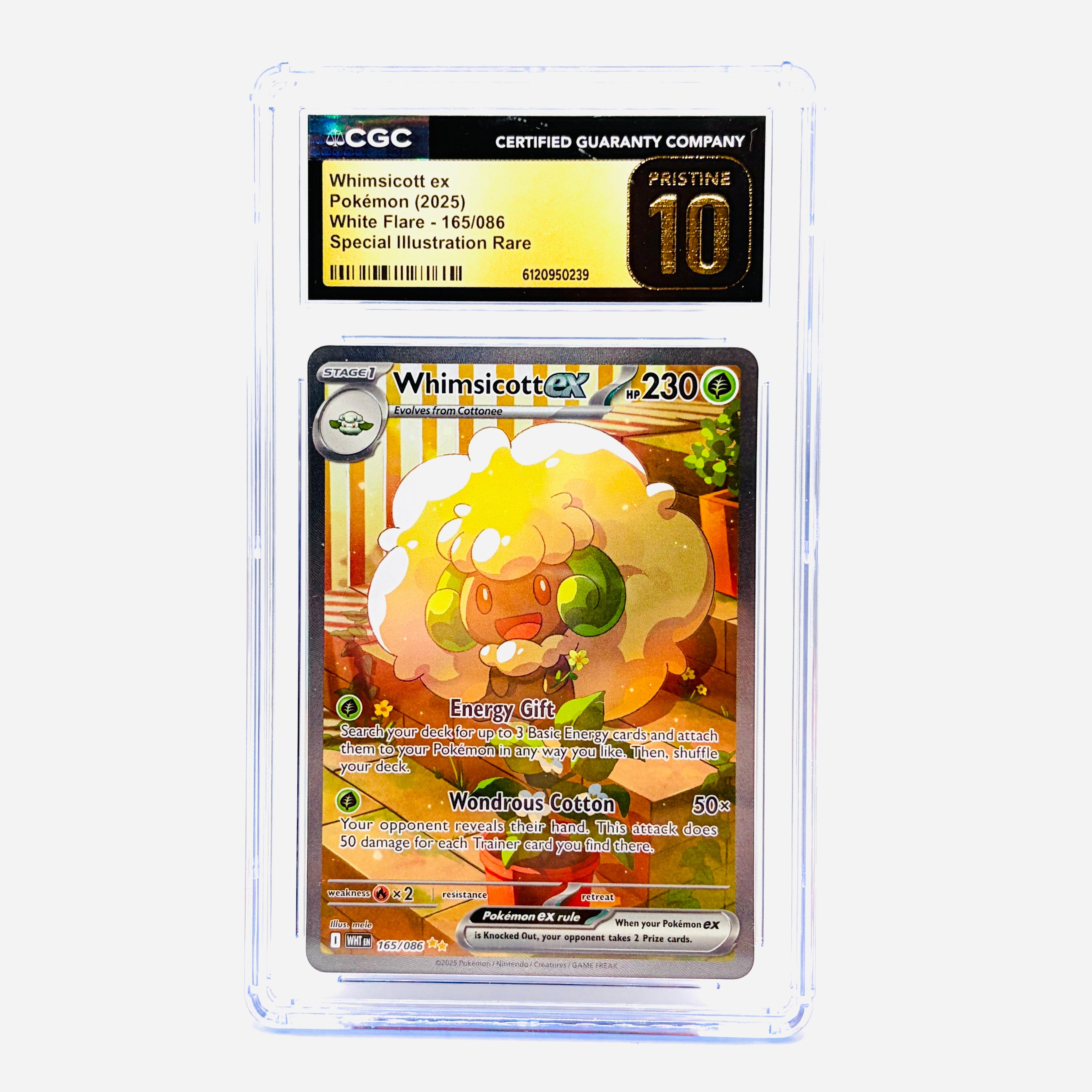 CGC Pristine 10 Whimsicott ex Special Illustration Rare - 2025 Pokemon White Flare