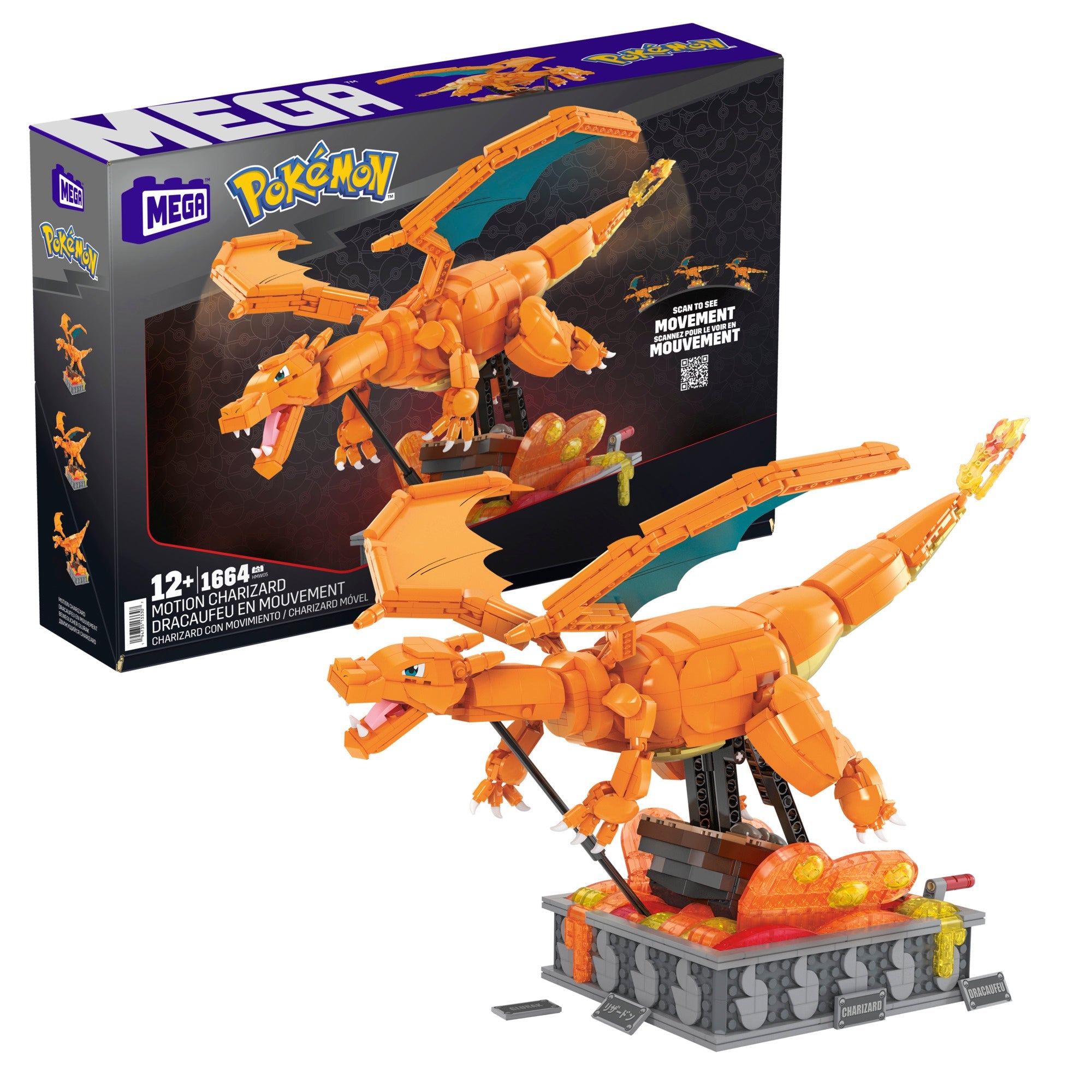 MEGA Pokemon Charizard Building Kit with Motion