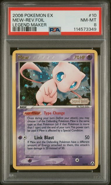 PSA 8 -2006 POKEMON EX LEGEND MAKER #10 MEW-REVERSE HOLO LEGEND MAKER