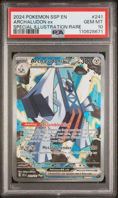 PSA 10 - 2024 POKEMON SSP EN-SURGING SPARKS #241 ARCHALUDON ex SPECIAL ILLUSTRATION RARE