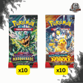 Pokemon Scarlet & Violet x10 Twilight Masquerade & x10 Surging Sparks Loose Booster Packs